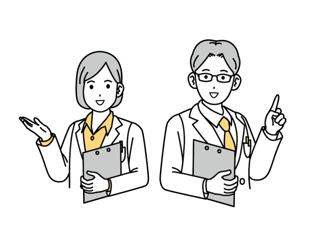 オンライン診療を案内する医師のイラスト